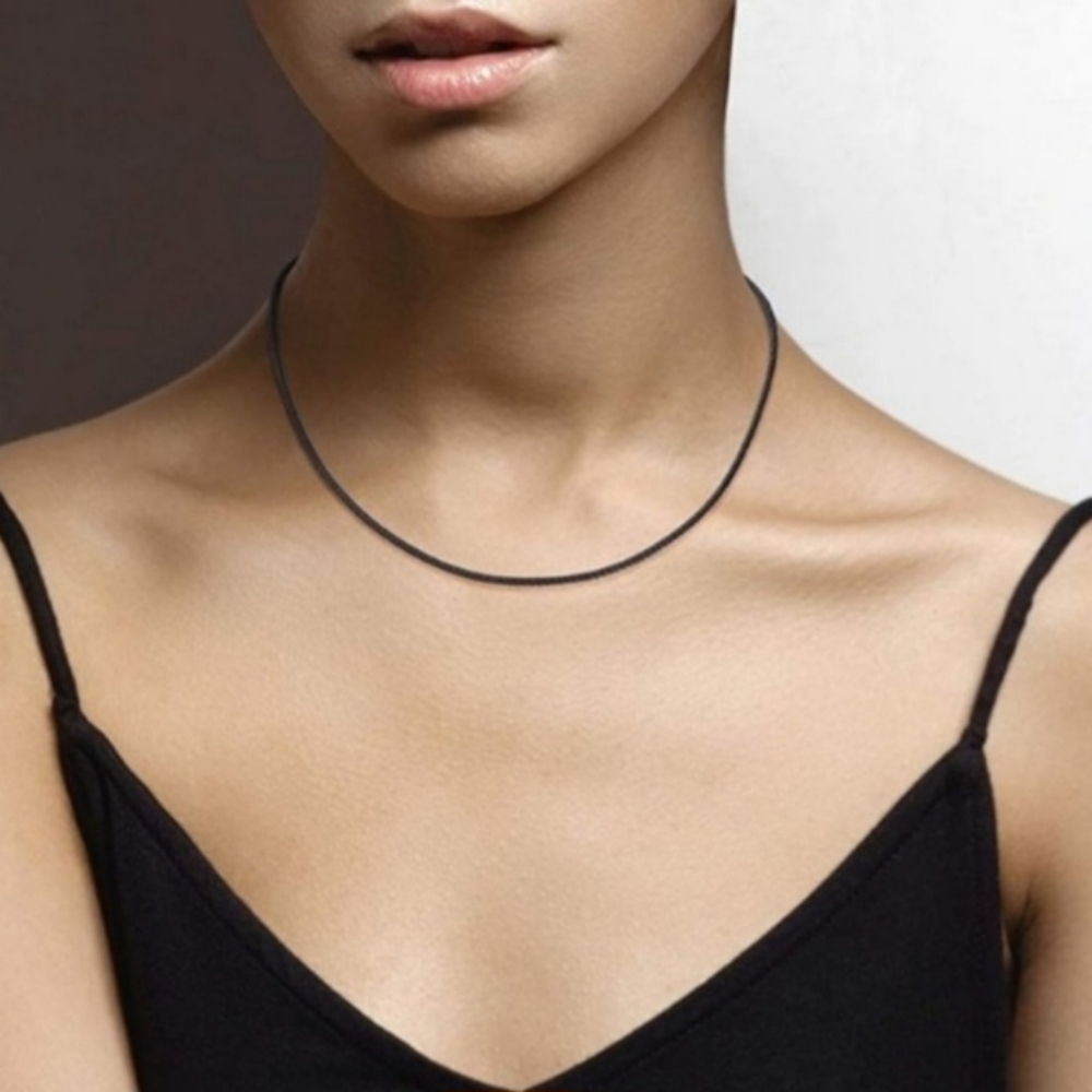 Genuine Italian leather Neiman Marcus Hypoallergenic Necklace Premium Jewelry